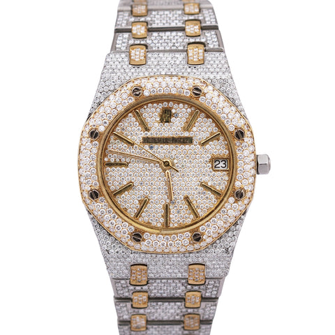 Audemars Piguet Royal Oak PAVE DIAMOND Two-Tone 18K Gold Steel 35mm 14100SA