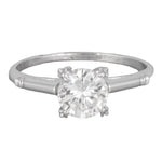 Modern Estate 14k White Gold Solitaire Diamond Engagement Ring 0.68ct Size 4