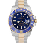 Rolex Submariner Date Two-Tone BLUE 18K Yellow Gold Steel 40mm 116613 LB Watch