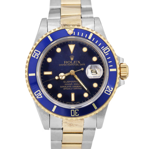 Rolex Submariner Date STARRY NIGHT DIAL Blue 18K Steel Gold 40mm Oyster 16803