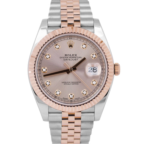 MINT PAPERS Rolex DateJust 41mm SUNDUST DIAMOND Rose Gold JUBILEE 126331 BOX