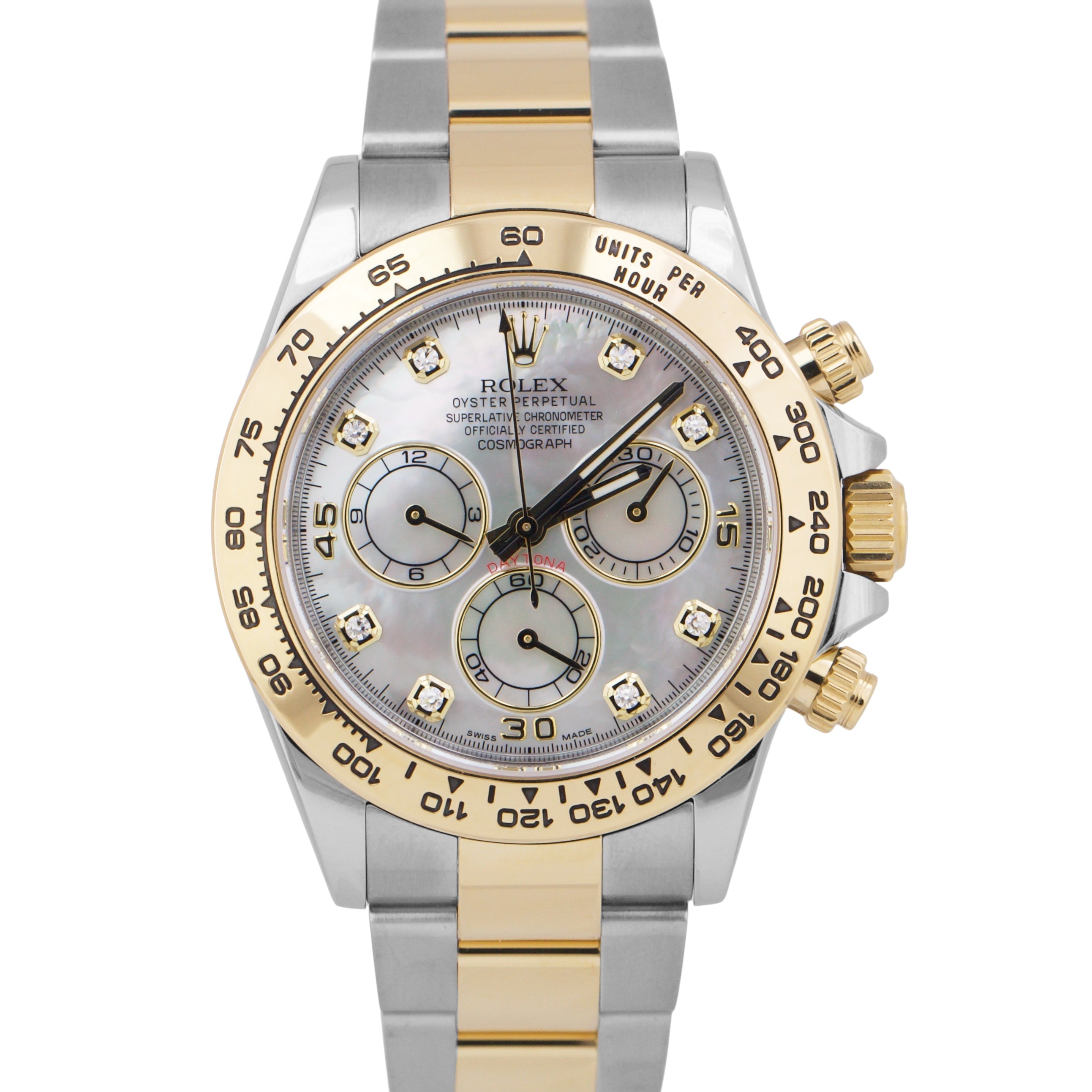 MINT Rolex Daytona Cosmograph FACTORY MOP DIAMOND 40mm 18K Gold Steel 116503