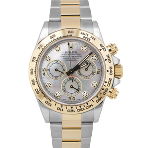 MINT Rolex Daytona Cosmograph FACTORY MOP DIAMOND 40mm 18K Gold Steel 116503