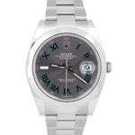 NEW SEPTEMBER 2024 PAPERS Rolex DateJust 41mm WIMBLEDON Roman Steel 126300 BOX