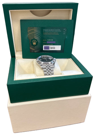 NEW PAPERS Rolex DateJust 41 WIMBLEDON 18K Gold JUBILEE Fluted 41mm 126334 BOX