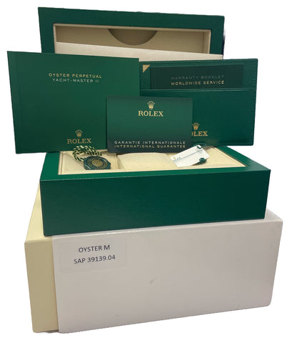 MINT 2021 PAPERS Men's Rolex Yacht-Master II 44mm NEW HANDS 18K Gold 116681 BOX