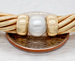 David Yurman 18k Yellow Gold Pearl Metro Twisted Cable Station Bracelet - 7”