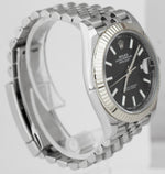 Rolex DateJust 41mm Stainless Steel White Gold Fluted BLACK JUBILEE Watch 126334