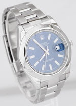 MINT PAPERS Rolex DateJust II Blue Smooth Steel 41mm Oyster Watch 116300 B+P