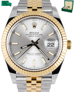2021 Rolex Datejust 41mm Slate Jubilee Silver Stick 126333 Two-Tone Watch