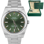 Rolex Oyster Perpetual Olive Green Stainless Steel 34mm Watch 114200 w/ BOX