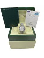 MINT Rolex DateJust JUBILEE White 36mm RED ROULETTE 18K Gold Steel Watch 116234