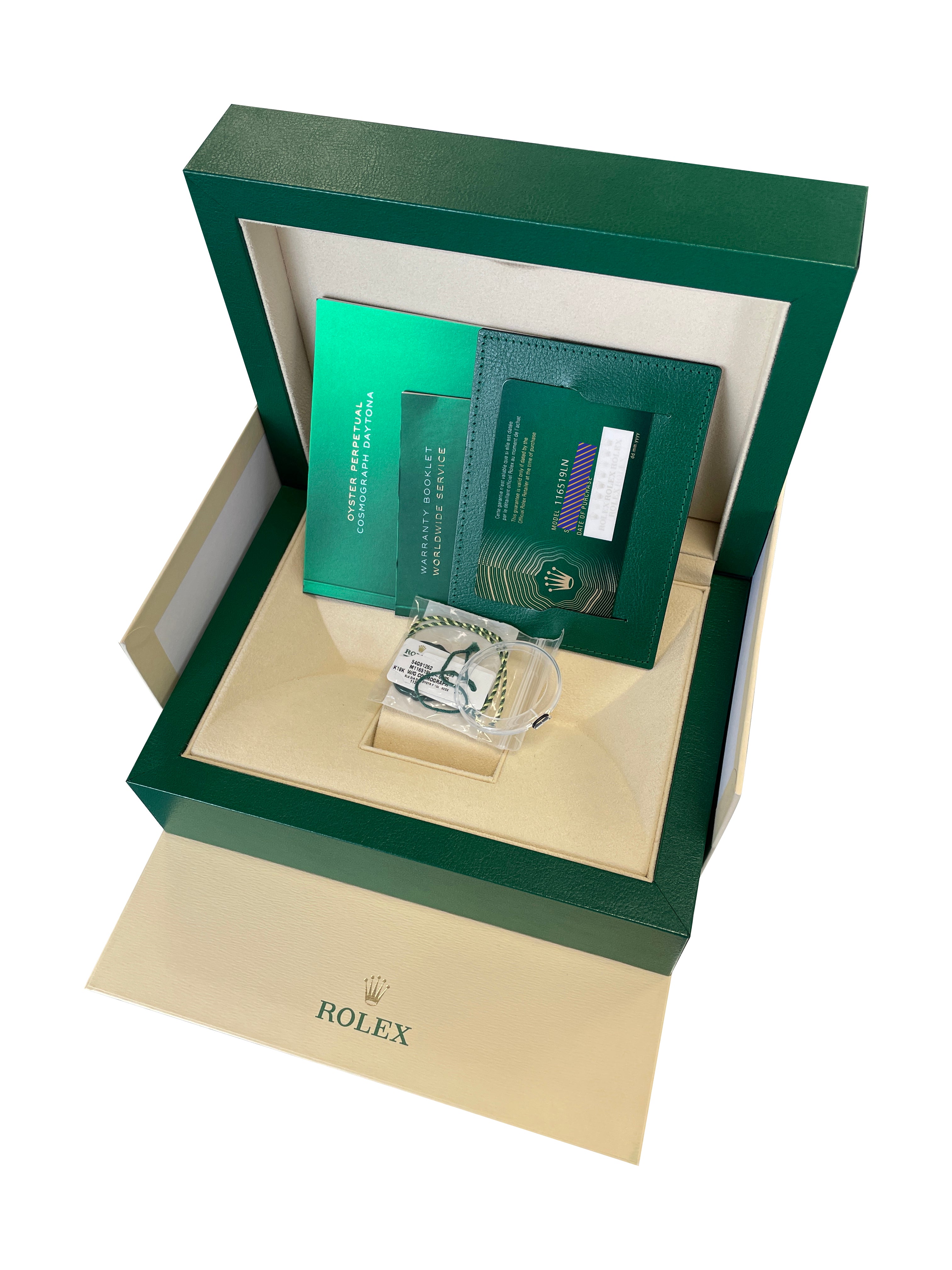 UNWORN 2021 Rolex Daytona 18K White Gold DIAMOND Chronograph 40mm Watch 116519