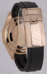 Men's Rolex Yacht-Master 18K Everose Gold Oysterflex Black Ceramic Watch 116655