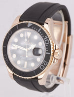 Men's Rolex Yacht-Master 18K Everose Gold Oysterflex Black Ceramic Watch 116655