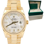 Rolex Day-Date President 18K Gold DIAMOND METEORITE 118238 36mm REHAUT Watch