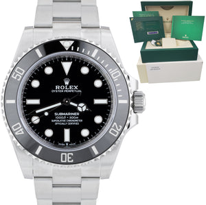 BRAND NEW 2020 CARD Rolex Submariner 41mm No-Date Black Ceramic Watch 124060 LN