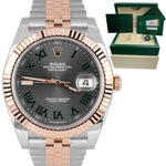 Rolex DateJust 41 126331 WIMBLEDON Gray Everose Gold 18K Two Tone Watch CARD