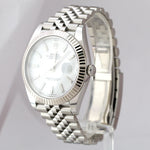 AUGUST 2022 Rolex DateJust 41 White 41mm Stainless 18K Jubilee Watch 126334 B+P