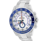 MINT Rolex Yacht-Master II 44mm Stainless Steel White Blue Ceramic Watch 116680