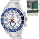 MINT Rolex Yacht-Master II 44mm Stainless Steel White Blue Ceramic Watch 116680