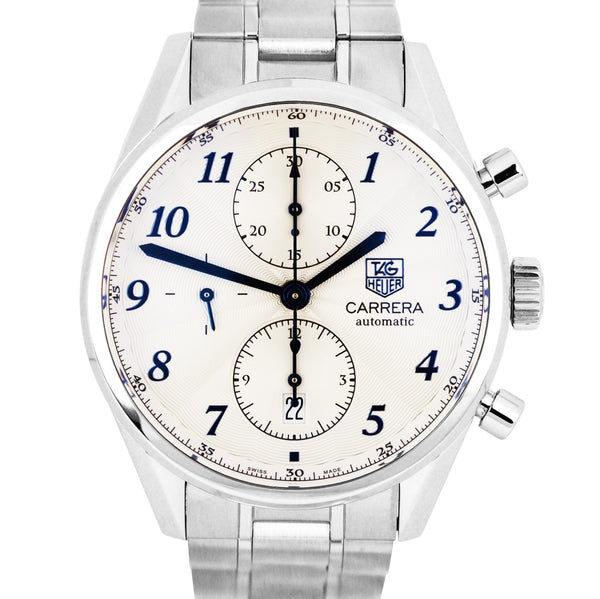 TAG Heuer Carrera Heritage Chronograph Steel Blue Date Watch CAS2111.B