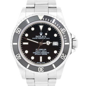 UNPOLISHED Rolex Sea-Dweller 16600 40mm Steel Black Automatic Watch BOX PAPERS