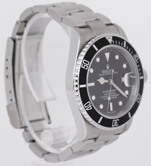 Rolex Submariner Date 40mm Stainless Steel Oyster NO-HOLES Black Watch 16610