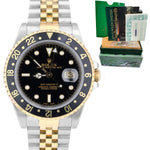 2003 Rolex GMT-Master II 16713 P Two-Tone Gold Steel Black Jubilee 40mm Watch