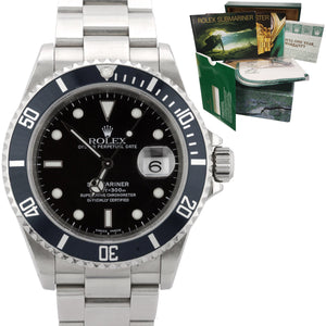 2000 Rolex Submariner Date 16610 Stainless Steel 40mm Black Automatic SEL Watch