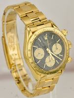 Vintage Rolex Daytona Cosmograph 6265 Black 37mm 18K Yellow Gold Oyster Watch