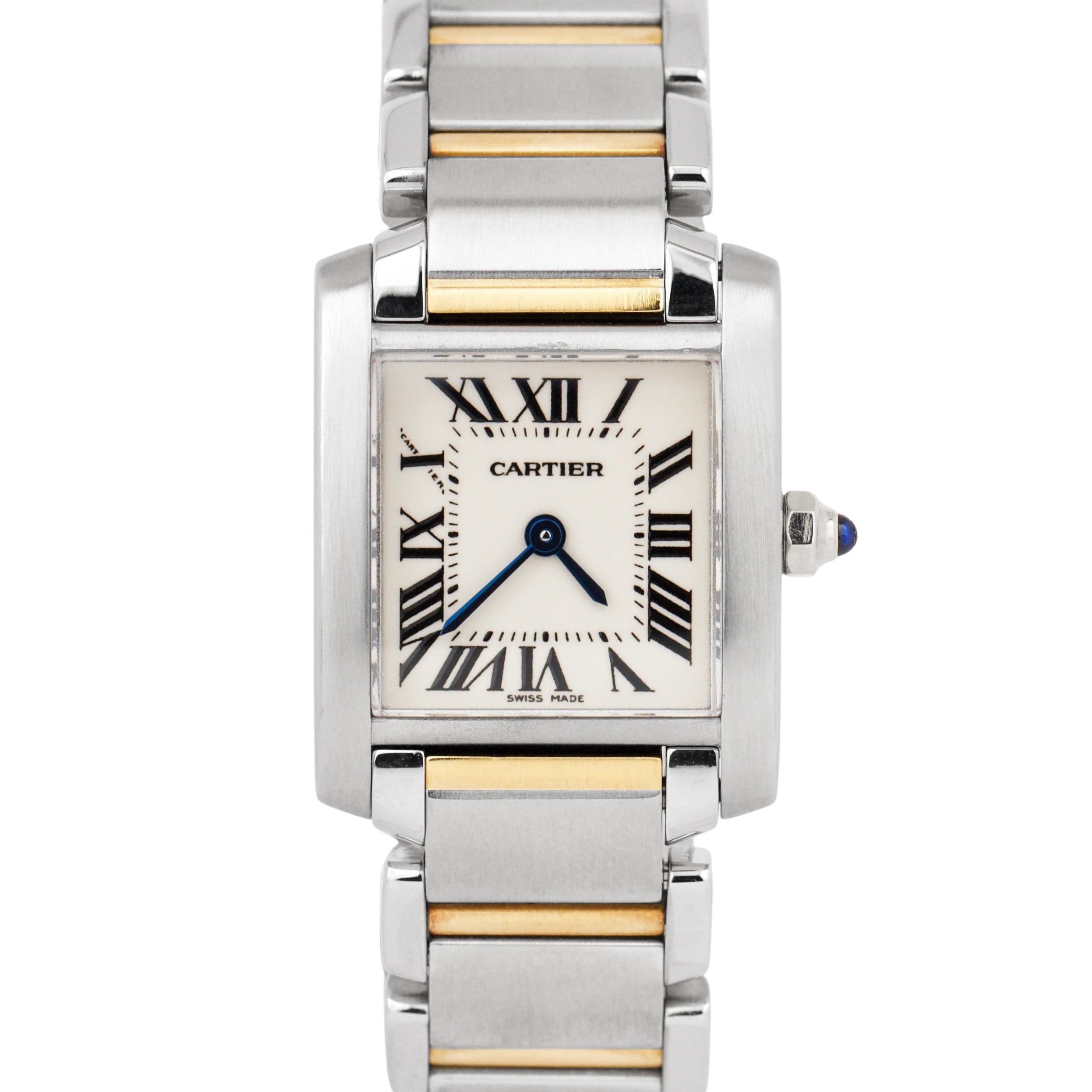 Cartier Tank Francaise Two-Tone Stainless Gold Roman Quartz Watch 2384 W51007Q4