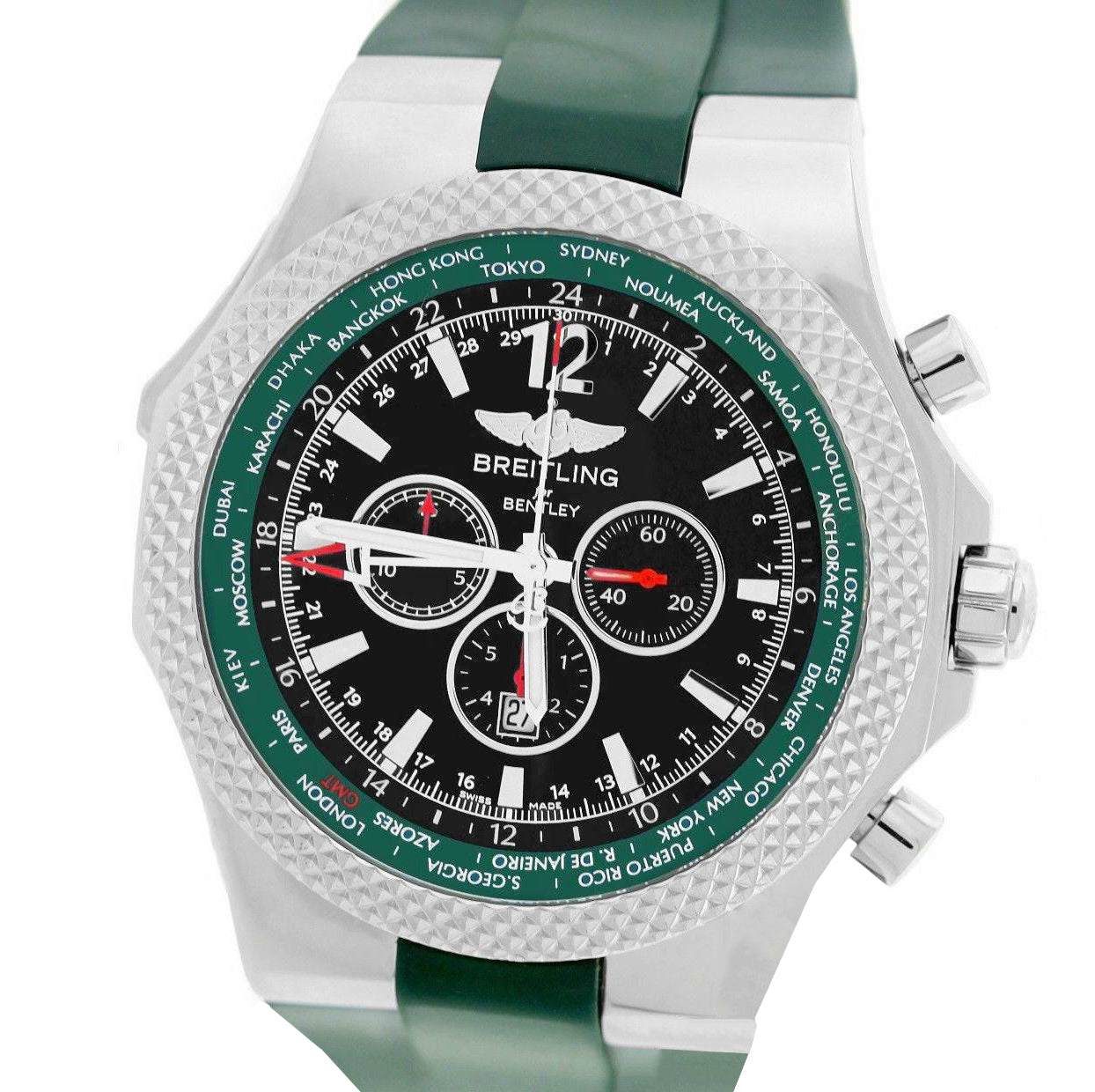 MINT Breitling Bentley GMT British Racing Green Black A47362 Chronogra