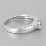 14k White Gold Bezel Set Round Diamond Solitaire Bridal Ring 0.45ct Size 7