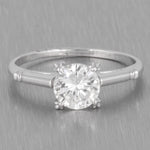 Modern Estate 14k White Gold Solitaire Diamond Engagement Ring 0.68ct Size 4