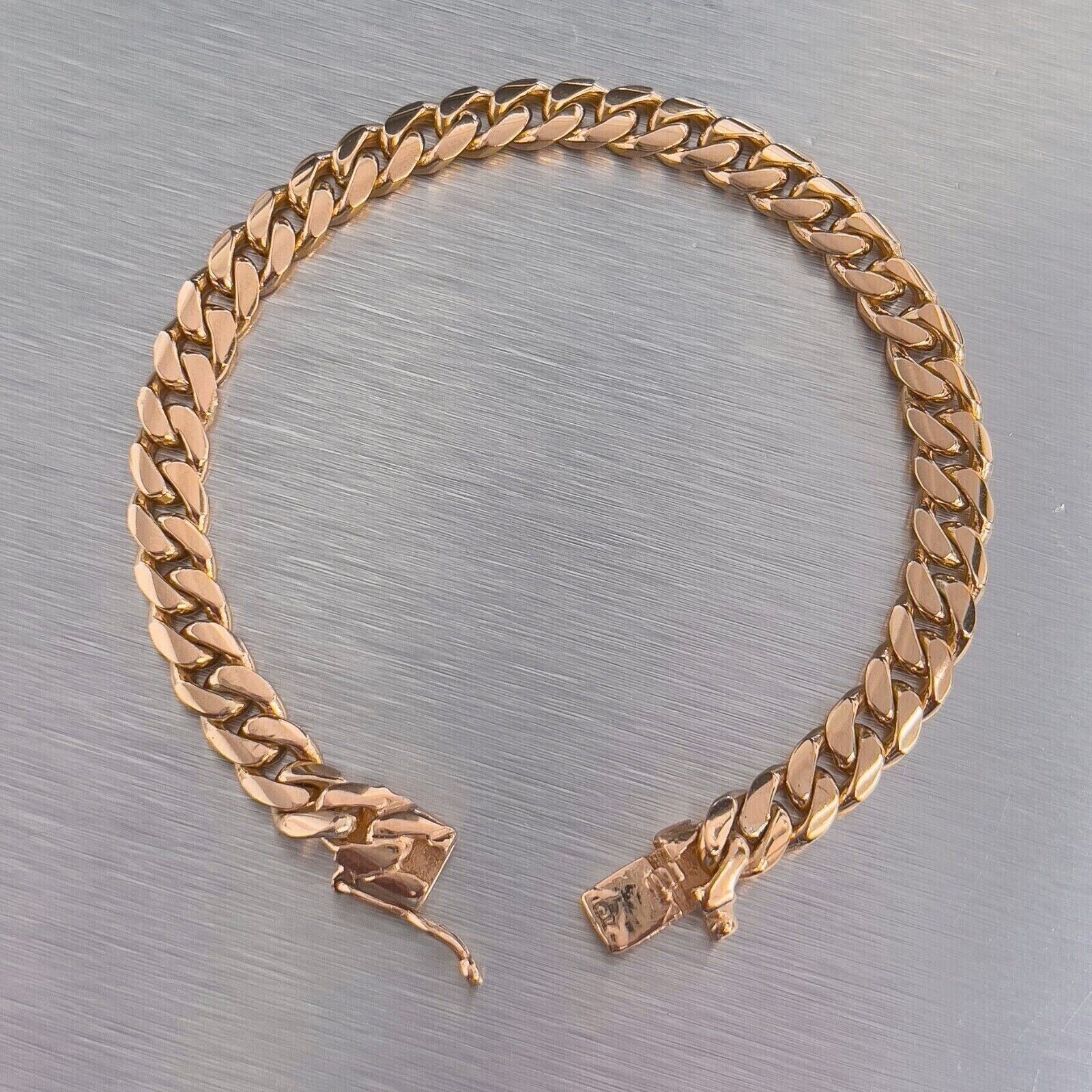 18k Rose Gold Cuban Link 6.50mm Hidden Box Clasp Bracelet 7.25 28g
