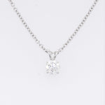 14k White Gold Single Diamond Pendant Necklace 0.27ct H SI1 18" 1.9g