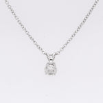 14k White Gold Single Diamond Pendant Necklace 0.27ct H SI1 18" 1.9g