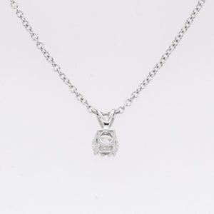 14k White Gold Single Diamond Pendant Necklace 0.27ct H SI1 18" 1.9g