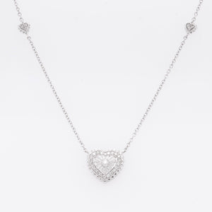 14k White Gold Diamond Heart Pendant Necklace 0.30ctw G VS2 5.7 grams 17"