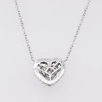 14k White Gold Diamond Heart Pendant Necklace 0.30ctw G VS2 5.7 grams 17"