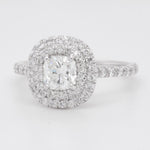 18k White Gold Cushion Cut GIA Diamond Engagement Ring 1.29ctw G-H VS1-VS2 sz 6