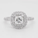 18k White Gold Cushion Cut GIA Diamond Engagement Ring 1.29ctw G-H VS1-VS2 sz 6