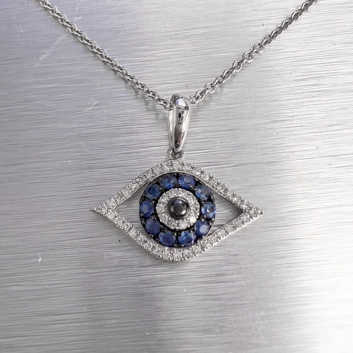 14K Gold Diamond Evil Eye for Women Necklace/ Gold Vertical Eye Pendant/  Gold Sapphire Evil Eye Jewelry Gifts for Her/ Mothers Day Gifts - Etsy