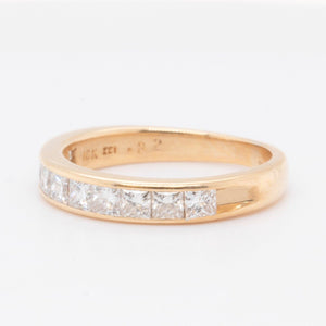 18k Yellow Gold Princess Diamond Ring 0.82ctw H VS2 Size 5.25