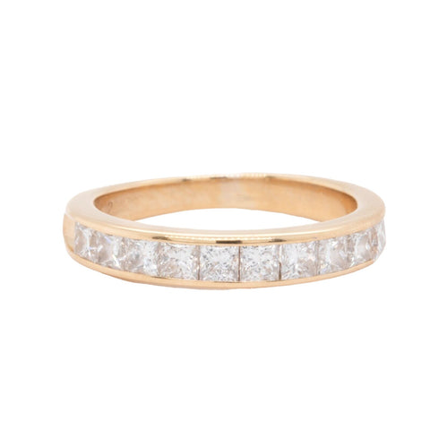 18k Yellow Gold Princess Diamond Ring 0.82ctw H VS2 Size 5.25