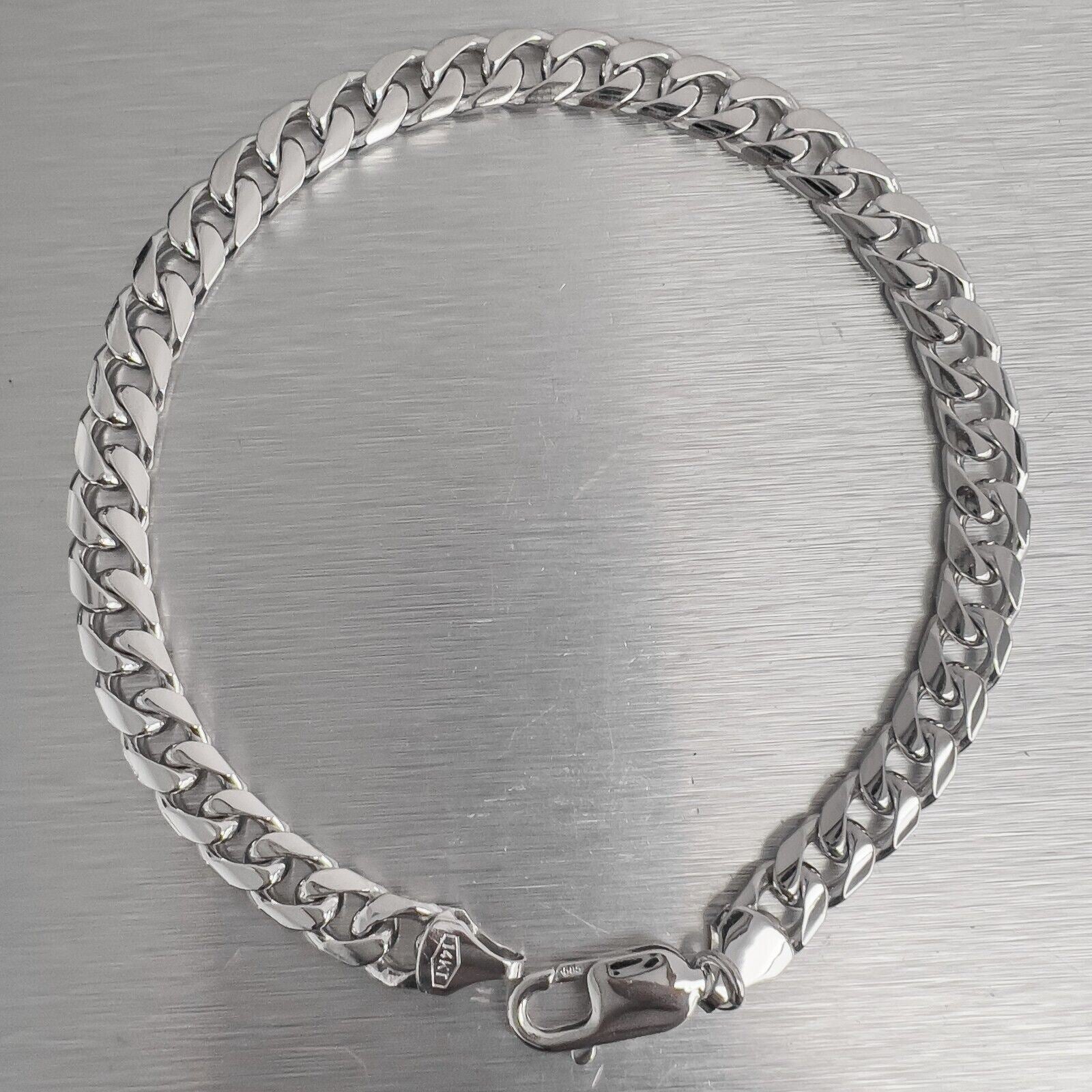White Gold Paper Clip Chain Bracelet | FerdinandJewelers