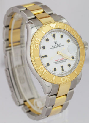 2011 REHAUT Rolex Yacht-Master 40mm 18K Two-Tone Gold White Dial Watch 16623 B+P