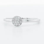 Dana Rebecca 14k White Gold Single Cut Diamond Pave Disc Ring 0.13ctw sz 7.25