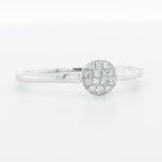 Dana Rebecca 14k White Gold Single Cut Diamond Pave Disc Ring 0.13ctw sz 7.25